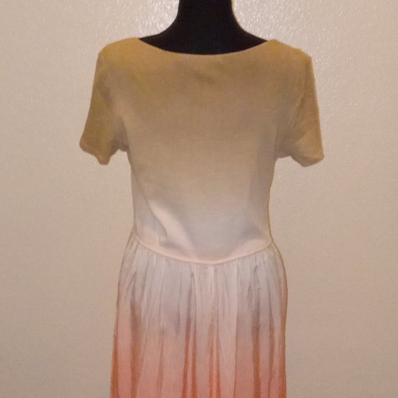 Salmon Peachy Pink Colorshift maxi dress - Picture 3 of 8
